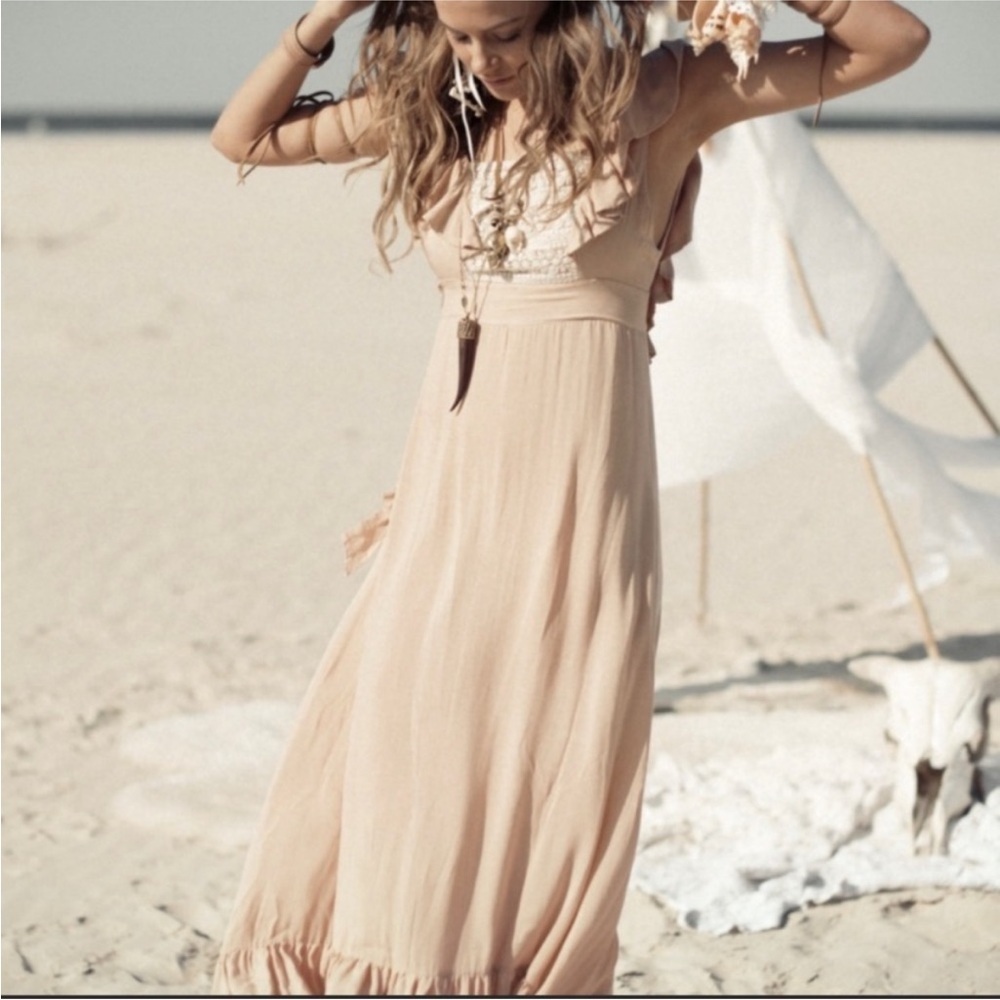 Spell and the Gypsy Collective RARE ivory Woodstock dress vintage - Picture 3 of 8